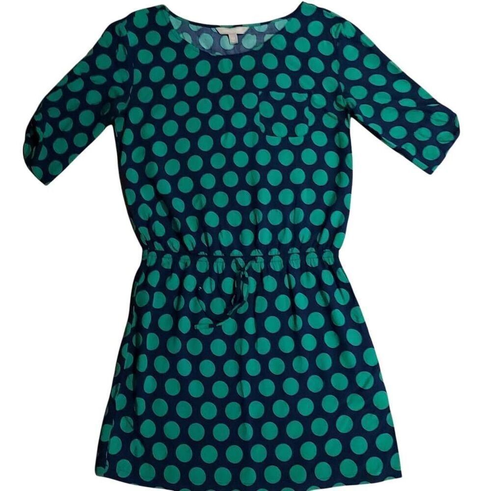 Banana Republic Polka Dot Dress XS – Navy & Green